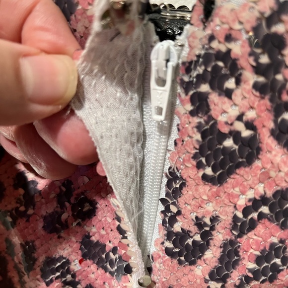 FREE PEOPLE PINK CHEETAH SEQUINED MINI SKIRT NEW WITH TAG SIZE 2 - Picture 9 of 16